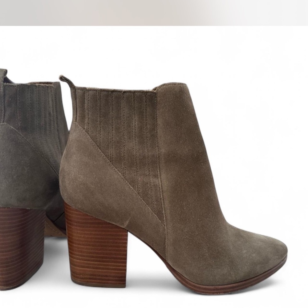 Marc Fisher Taupe Suede Ankle Bootie